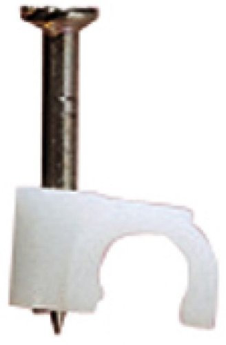 Altai Round Cable Clips, 5.0mm, Box of 100, White