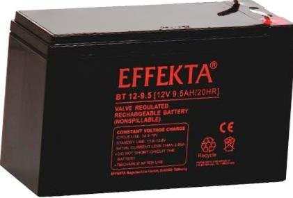 Effekta AGM Batterie type BT12-9,5 12 V 9,5 Ah Connexion 6,3 mm
