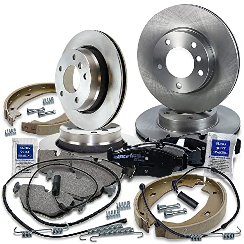 BESTPRICE Bremsenset inkl. Bremsscheiben vorne Ø 286 mm Belüftet + hinten Ø 276 mm Belüftet + Bremsbeläge vorne und Bremsbacken hinten Kompatibel mit BMW 3er (E46) Cabrio Compact Coupe Touring