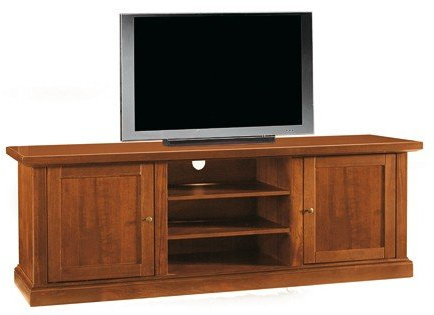 Lo Scrigno Arredamenti, Base Porta TV Classica 2 Porte Tinta Noce W365/N