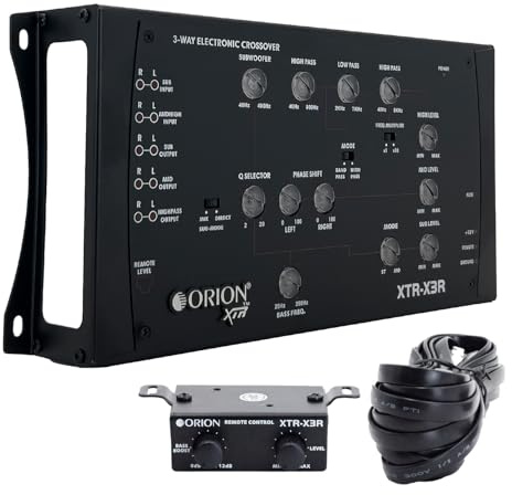 Orion XTR-X3R 3-Way Electronic Crossover Network – 2-Channel Input, 3-Channel Output, Illuminated Control Panel, Remote Bass Boost, Adjustable Frequency Controls, PWM Power Supply