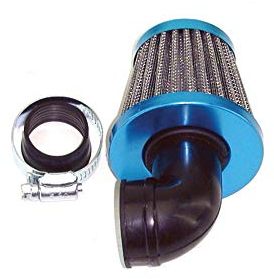 Filtro aria TNT Acciaio Tessuto Blu, ad angolo di 90 gradi, connettore 28/35 mm