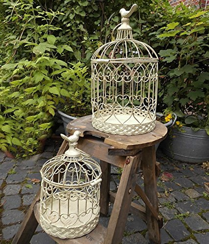 Unbekannt 2er Set DEKOKÄFIG VOGELKÄFIG PFLANZKÄFIG ANTIK LANDHAUSSTIL Metall GARTENDEKO -DR-956w
