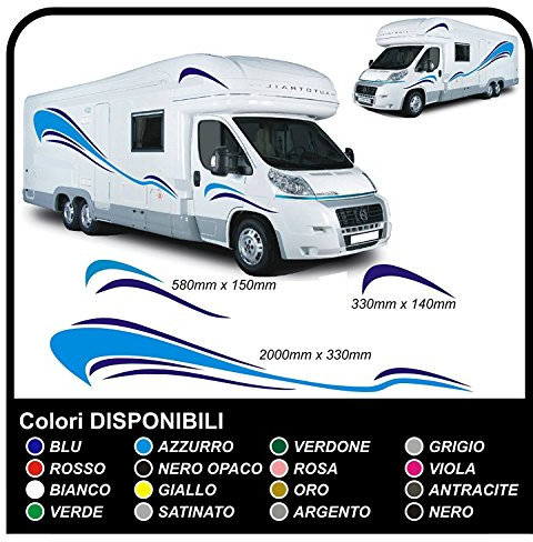 Wohnmobil Vinyl Graphic Aufkleber Camper Van Wohnmobil-Wohnwagen Stickers Grafik 09 Decals (Farben Wie In Fotos)