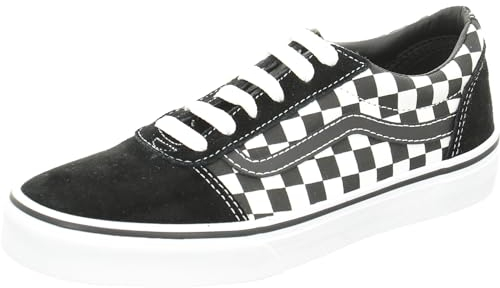 Vans Unisex Kids Ward Sneaker, Checkered Black True White, 3 UK Child