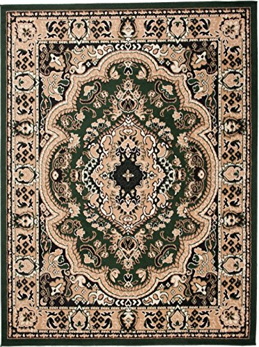 Carpeto Orientteppich Teppich Grün 300 x 400 cm Medaillon Muster Kurzflor Verona Kollektion