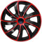 Radzierblende Quad schwarz/rot 17 Zoll 4er Set