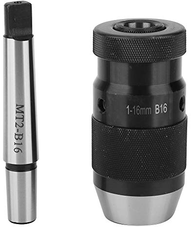 Mandrin de Forage Robuste, Mandrin de Serrage Auto-Serrant avec MT2 - Mandrin Conique B16 Morse Mandrin pour Perceuse à Tour CNC (Mandrin + Mandrin Conique B16)