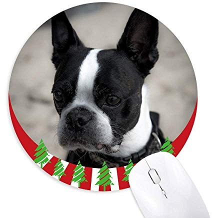 Bulldog Tier Dark Picture Round Rubber Maus Pad Weihnachtsdekoration