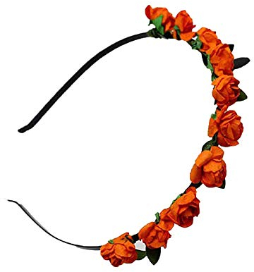 Brussels Damen Elegant Blume Blatt Tiara Haarband Festival Stirnband Hochzeit Braut Blumengirlande Haarband Orange