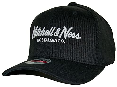 Mitchell & Ness Classic Red Pinscript Snapback, Black/White