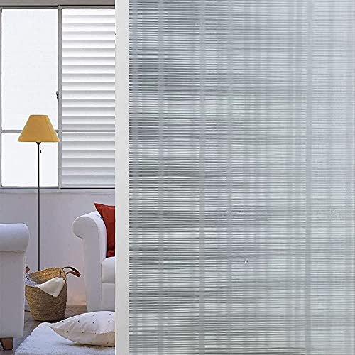 Shackcom Fensterfolie Sichtschutz Selbsthaftend Blickdicht 90x400cm Milchglasfolie Sichtschutzfolie Dekorfolie Statisch Haftend Anti-UV für Badezimmer Wohnzimmer Schlaffzimmer-J053