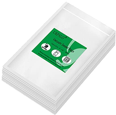 UKPALO 100PCS 15x25cm Precut Food Vacuum Sealer Bags, 4 mil Thicken Food Save Bags, BPA Free Vacuum Seal Bags, Heavy Duty, Great for Vac Seal Storage and Sous Vide