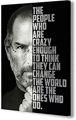 Kunstdruck auf Leinwand, Motiv Steve Jobs Berühmtes Zitat, verschiedene Größen (A1, 81,3 x 61 cm)