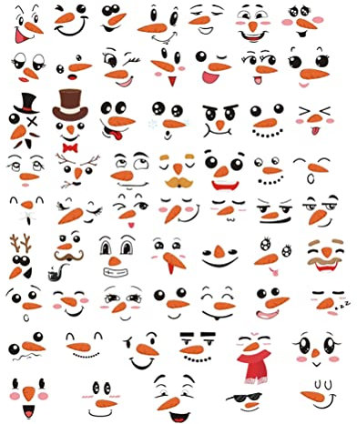 BESPORTBLE 1 Set Lustige Schneemann Gesicht Aufkleber Weihnachtsthema Selbstklebende Wandaufkleber
