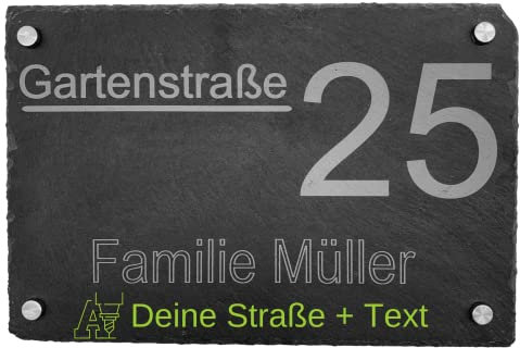personalisiertes Türschilder mit Straße und Name