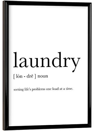 artboxONE Poster mit schwarzem Rahmen 18x13 cm Typografie Laundry Definition - Bild Laundry Definition