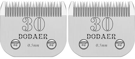 Keramikklingen für Hundehaarschneider,kompatibel mit Moser 45-50/Heiniger/Andis,Oster A5,Wahl KM10,Größe 30# 0,5 mm 1/50 Zoll Schnittlänge,2 Stück