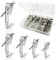 Brelet 120 Pcs Kit Crochet Mural pour Cadre Photo, Languette Accroche Tableau Kit Accroche Cadre, Crochets Muraux pour Fixation Cadres Photos Miroirs Œuvres d'Art (5 Tailles, Argent)