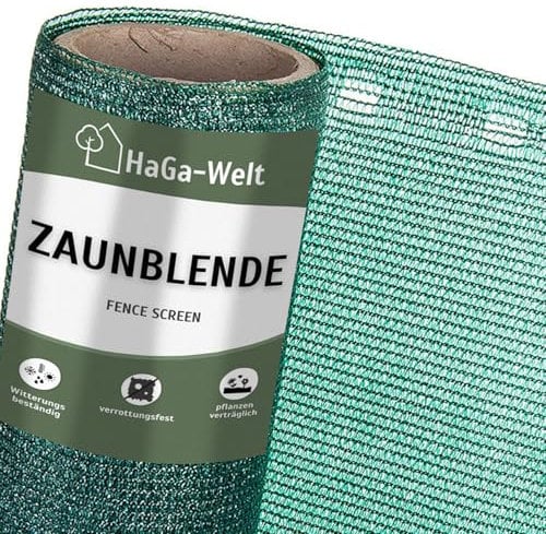 HaGa Zaunblende 0,9m x 50m mit 85% Schattierwirkung in grün – Balkon Sichtschutz & Terrassen Sonnensegel – Hitzeschutz & Sonnenschutz für Pflanzen – Wetterfest & Temperaturbeständig
