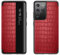 Custodia Per Samsung Galaxy S23 Ultra/S23 Plus/S23,Coccodrillo Modello Pelle Flip Cover Con Specchio View Y Supporto Antiurto Robusto Protezione Custodia,Rosso,S23 6.1