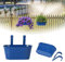 Gukasxi 2pcs Flower Pots Metal Iron Hanging Flower Pots with Drainage Hole Garden Pots Balcony Planters Metal Bucket Over Fence Planters Metal Bucket Flower Holders Wall Hanging Pot, Blue