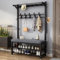 Porte-Manteau Industriel Vintage Meuble D’Entrée avec Étagère à Chaussures et 10 Crochets, Portemanteau avec Banc, Cadre en Métal, pour Salon Entrée Couloir