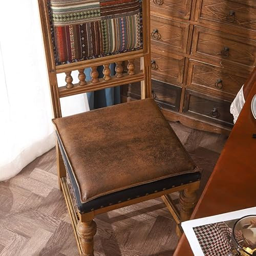 Mkuha Stuhlkissen Sitzkissen mit Reißverschluss, Wildleder Sitzauflage für Innen Büro Wohnzimmer, Gefüllte Gedächtnisschaum Latex, rutschfest, Quadrat Rechteck, Wasserdicht, Vintage Farbe,5,45x45x3cm
