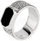 NKlaus 64mm Herrenring echt Onyx schwarz Solitär 925 Silber massiv Vintage Fingerring 14214