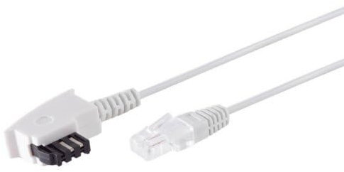 AC-Sat-Corner FRITZ!Box 7510 TAE auf RJ45 Lankabel Routerkabel Verlänergungskabel 8P2C Weiß 1,5 Meter