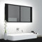 homiuse Armoire De Salle De Bain à Miroir à LED Noir 90x12x45 CM Miroir Mural Miroir Maquillage avec 2 Étagères Meuble Miroir Durable Beau Couleur De Lumière Variable Style