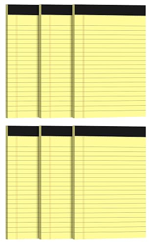 DORFAS Kleine Notizblöcke, 10,2 x 15,2 cm, 9,5 kg, Canany gelbes Papier, 6 Stück Schreibblöcke, perfekt für Tagebuch, Notizen, Organisieren Ihrer Ideen – 30 Blatt pro Block, säurefreies Papier