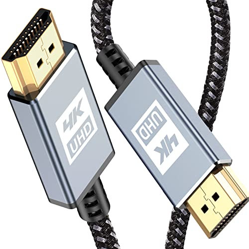 4K HDMI Cable 0.5M, Ultra High Speed Nylon Braided Lead HDMI 2.0 Short Cord Support 4K@60Hz, ARC, HDR, 3D, HDCP 2.2, Ethernet, Compatible TV, Monitor, PS5/4/3, Projector, PC, Xbox, Laptop(0.5Meter)