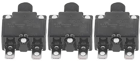 10 Pièces Fusible de Relais de Réinitialisation Automatique 15A Disjoncteurs Thermiques étanche Interrupteur de contre les Surcharges de Courant 125 250VAC 65VDC