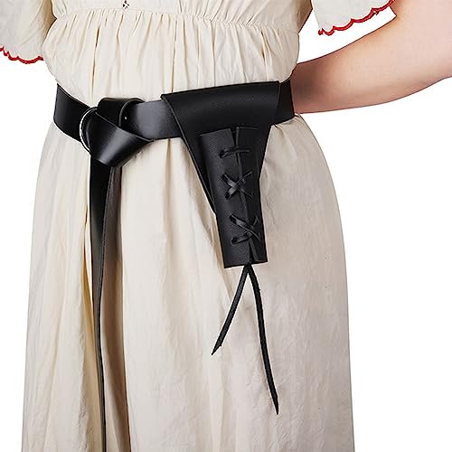 KBOPLEMQ Mittelalter Leder Schwert Frosch mit Gürtel Schwerthalter Gürtel Rapier Scheide Renaissance Mittelalter Leder Schwert Schwert Gürtelhalter Katana für Dolch Messer Cosplay Ritter Kostüm