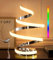 Zealbuer Moderne Nachttischlampe, Spiral Tischlampe mit 10 Lichtmodi 7 Farben & Touch-Bedienung, Minimalistische Tischlampen für Wohnzimmer Schlafzimmer(Silber)…