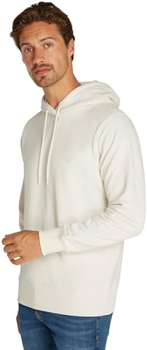 Calvin Klein Jeans Herren Hoodie Embro Badge Hoodie mit Kapuze, Weiß (Ivory), L