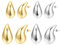 Dupes Ohrringe, 4 Paar 18k Gold und Tropfenform Ohrringe, Chunky Goldene Ohrringe, Silber Gold Ohrringe, Damen Mode Schmuck, Geschenke für Damen
