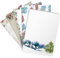 50 x Briefpapier MIX | Bunter Weihnachts-Papier Mix 5 Motive Weihnachten 2 | Motivpapier A4 | edles Design Papier | beidseitig bedruckt | Set