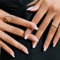 Coffin False Nails Long, 24Pcs White gradient French Fake Nails, Ballerina Press on Nails,Nude French Nail Tips with Nail Glue, Artificial Finger Manicure for Women and Girls
