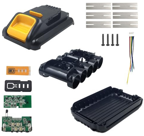 Li-ion Battery Case Parts Cover Replacement for Dewalt 18V Battery, 5-Cell 21700 Battery Case Replacement Cover Housing Repair Kit Parts for Cordless Power Tools