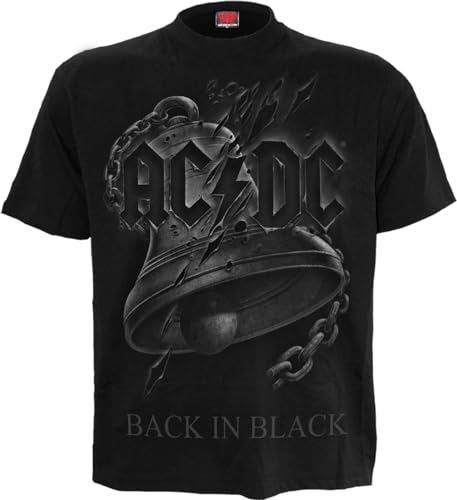 AC/DC - Back in Black Torn - Front Print T-Shirt Black - M