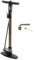 P4B | Luftpumpe mit großem Manometer in Braun/Grau + AV Winkelventil + Ballnadel | Fahrradpumpe geeignet für alle Schlauchventile | Standpumpe