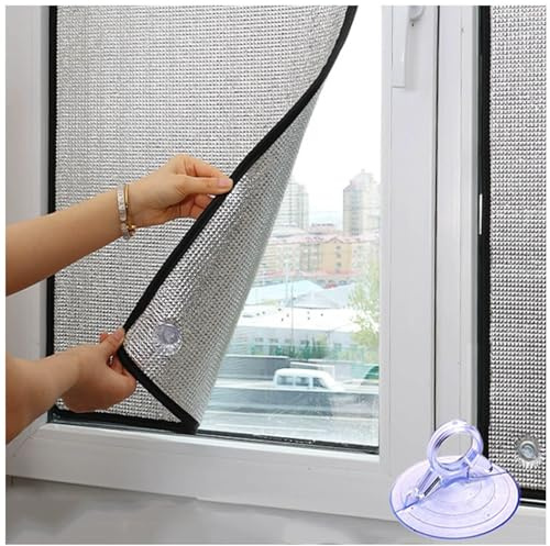 Völlig Verdunkelung Fensterfolie, Blendschutzfolie Für Fenster, Sonnenschutzfolie Für Heim Büros, Anti-uv Reflektierende Fensterfolie, 8mm Aluminiumfolie Isolierfolie,WxH-60x110cm/24 * 43in