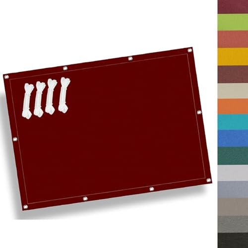 Sonnensegel Wasserdicht, 4 x 5.5 m Wasserdicht Sonnenschutz,Windschutz, Sonnensegel für Gartenpavillon,Sonnensegel, mit Ösen für Garten Terrasse Camping, Weinrot
