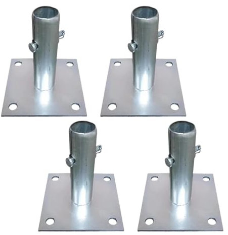 perfk 4Pcs Gerüst Basis Platten 12x12cm Robuste Struktur Leicht Installieren Verzinkt