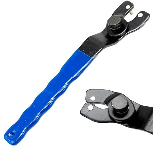 SYF-UN Angle Grinder Adjustable Spanner, Universal 10-52mm Pin Key Wrench Lock-Nut Grinder Wrench with Non-Slip Plastic Coated Grip (Blue Black)