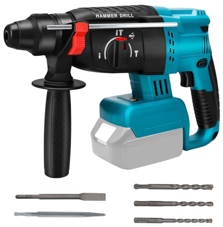 Akku-Kombihammer für Makita 18V BL-Serie, 800W Professional Akku Bohrhammer 18V, Schlagenergie 2.7 J, Bohren bis 26 mm, Bürstenloser Bohrhammer Motor (ohne Akkus und Ladegerät)