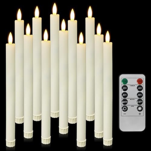 kisidus Candele a LED con telecomando, senza fiamma, con funzione timer, 12 pezzi, per Natale, decorazione della casa