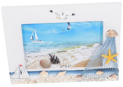 CORHAD Mediterraner Bilderrahmen Mit Nautischem Design Tischdekoration Für Fotos Stabiler Stand Für Wohnzimmer Und Schlafzimmer